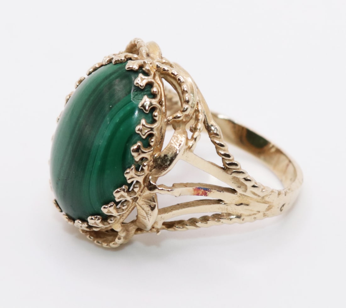 14K YELLOW GOLD GREEN MALACHITE RING (1 of 3)