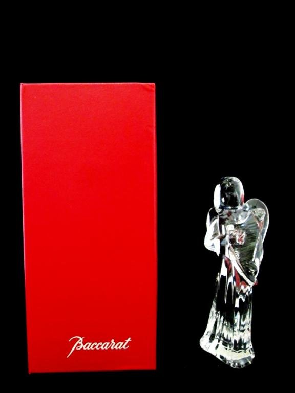 BACCARAT ANGEL WITH HARP: Includes original box; in very good condition.
