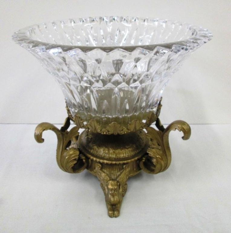 GRIFFIN CRYSTAL COMPOTE: 9" Tall 10" Wide.