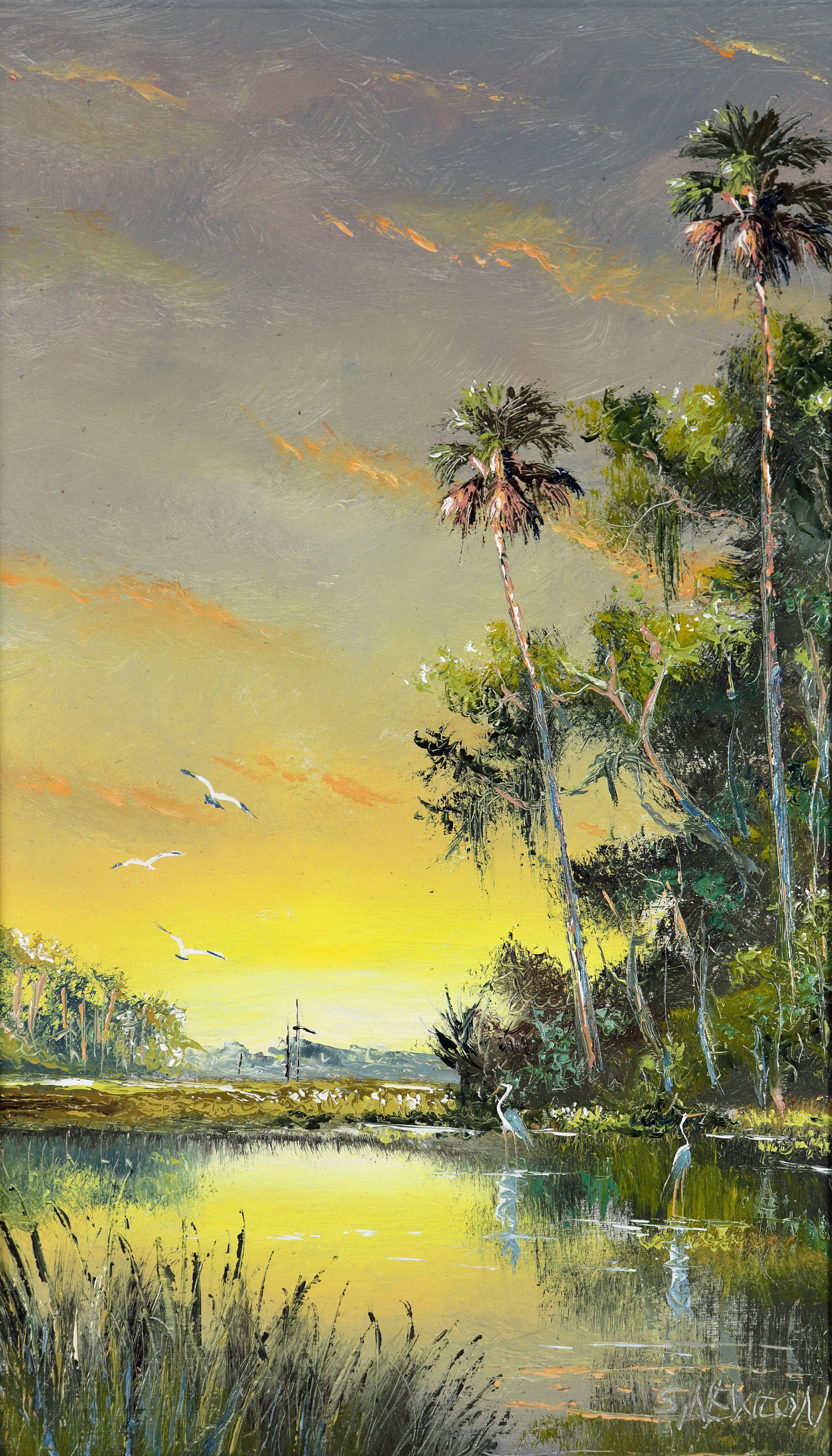 SAM NEWTON BACKWOODS SUNRISE 1 HIGHWAYMEN PAINTING (1 of 5)
