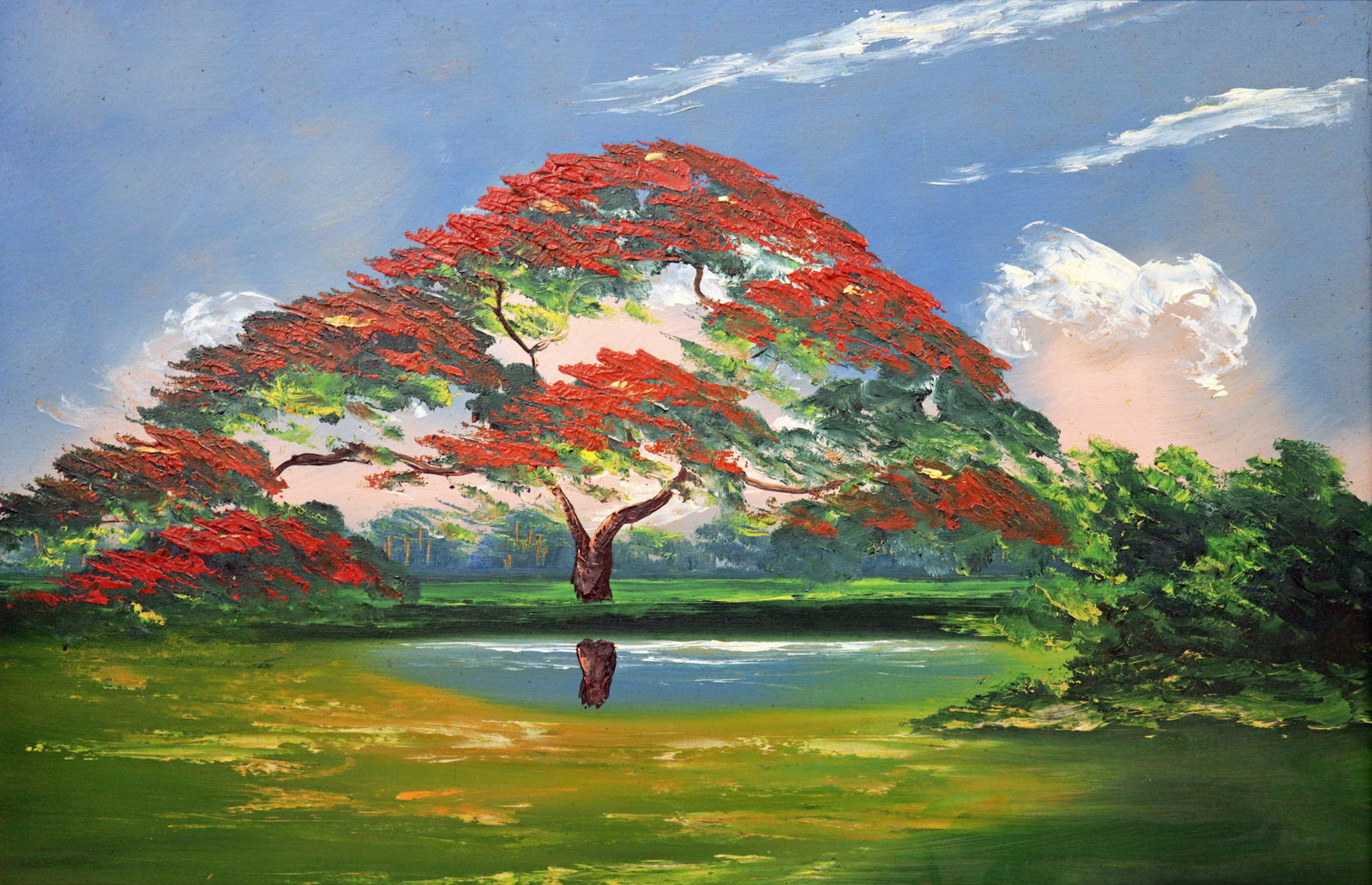 ATTB. AL BLACK POINCIANA TREE HIGHWAYMEN PAINTING (1 of 6)