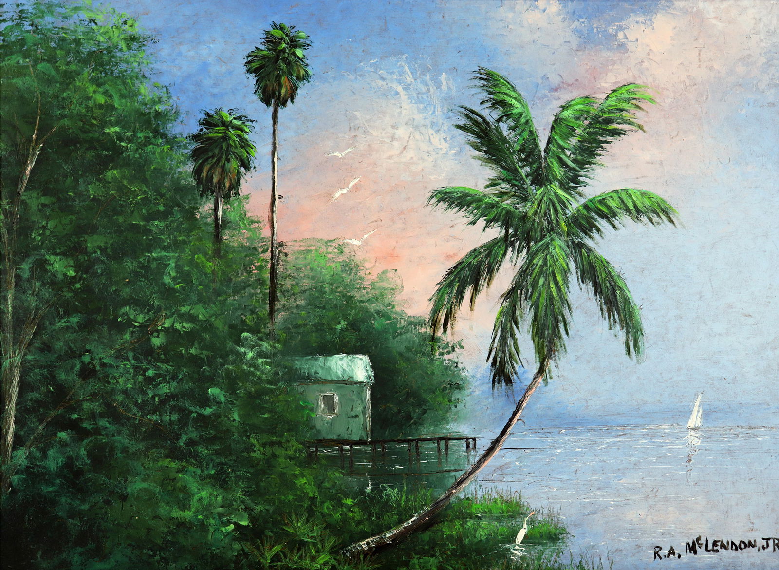ROY MCLENDON JR. BOATHOUSE ON THE RIVER PAINTING (1 of 5)