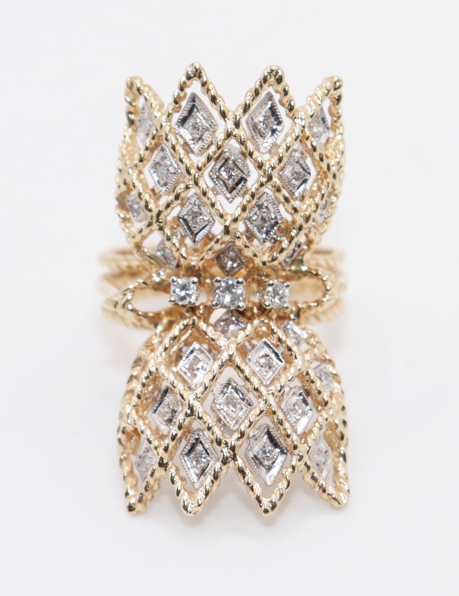 14K GOLD 1.5 CARAT DIAMOND BOW STYLE RING (1 of 4)