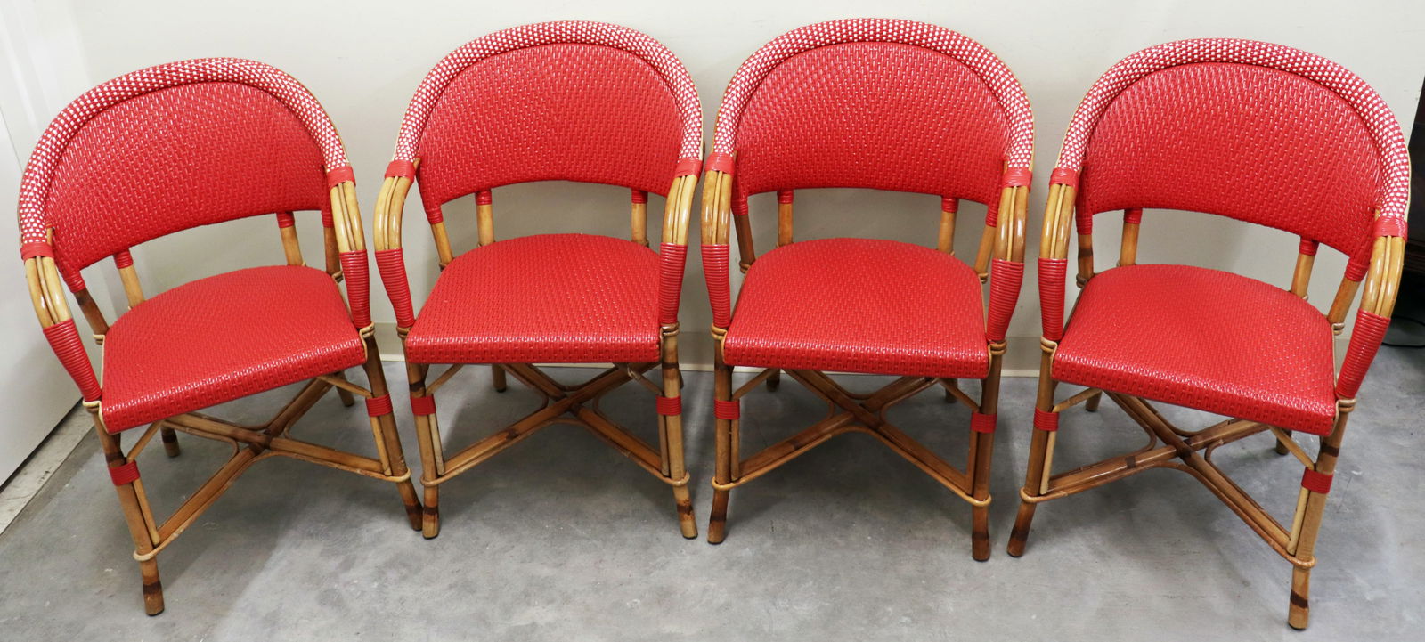 (4) RED DRUCKER CAFE CHAIRS (1 of 8)