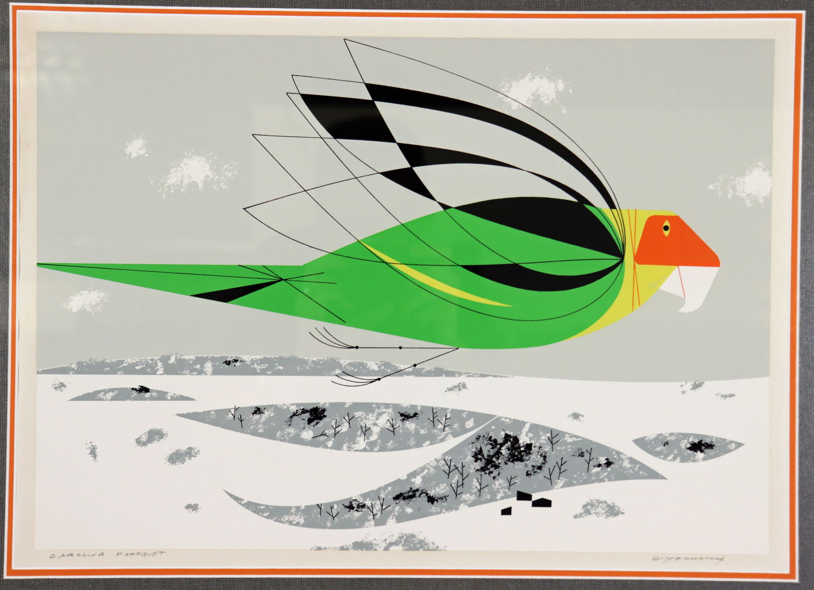 CHARLEY HARPER CAROLINA PAROQUET SERIGRAPH (1 of 3)