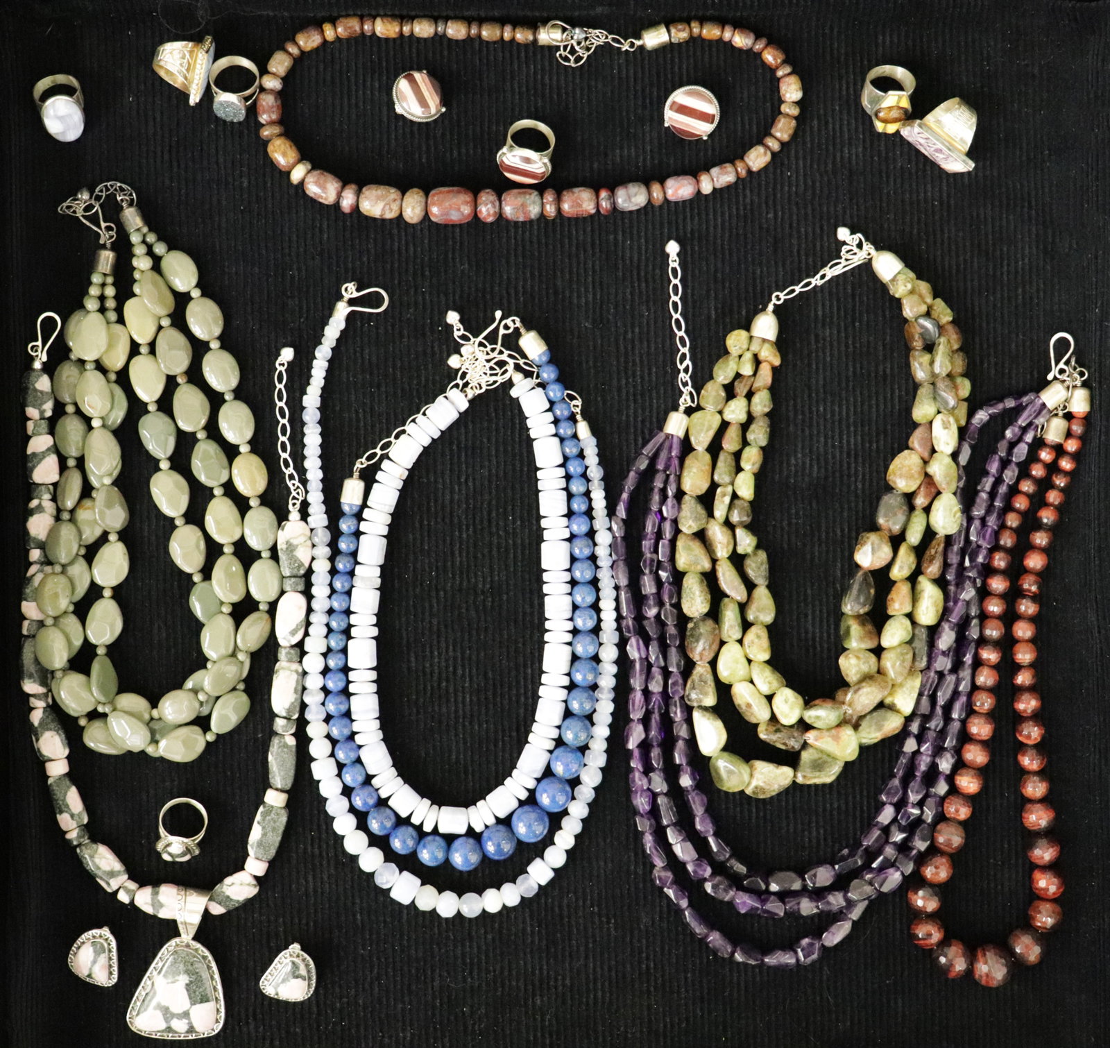 JAY KING DESERT ROSE TRADING STERLING JEWELRY: This designer collection of Jay King DTR 925 Sterling Jewelry includes multiple pieces with genuine stones.