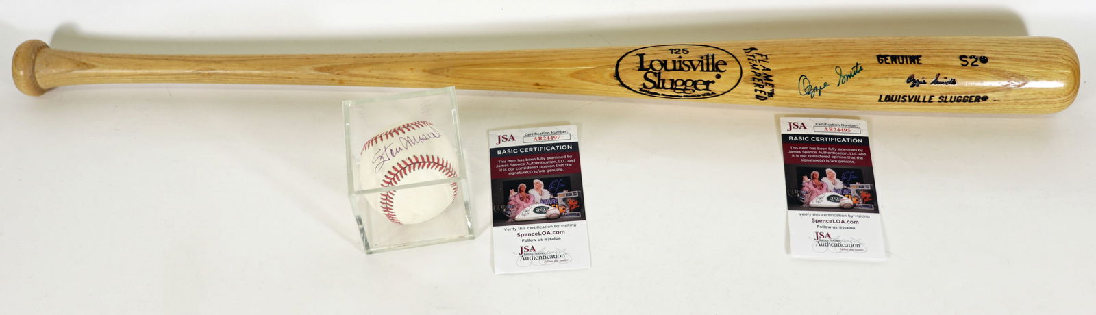 ST. LOUIS CARDINALS SIGNED BASEBALL & BAT - JSA (1 of 3)