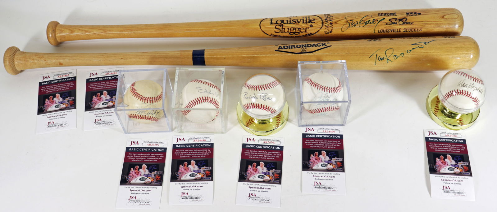 (5) SIGNED DODGER BASEBALLS & (2) BATS - JSA (1 of 4)