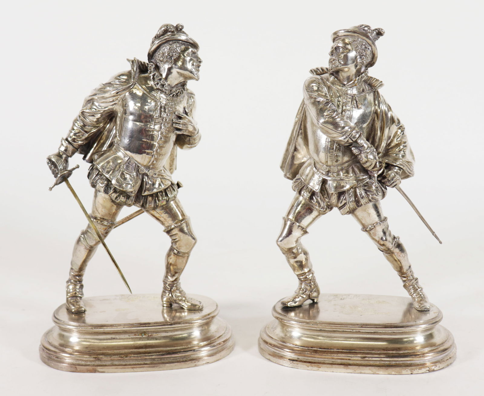 (2) EMILE GUILLEMIN SILVERED BRONZE CAVALIERS (1 of 6)
