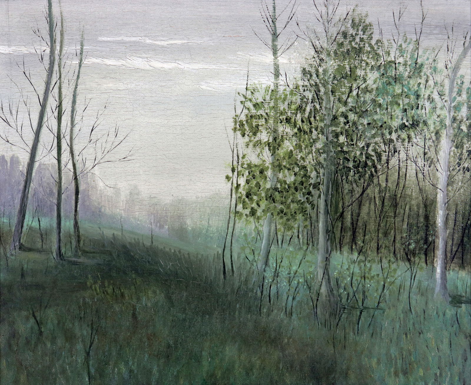 ANTIQUE FOREST LANDSCAPE PAINTING (1 of 5)