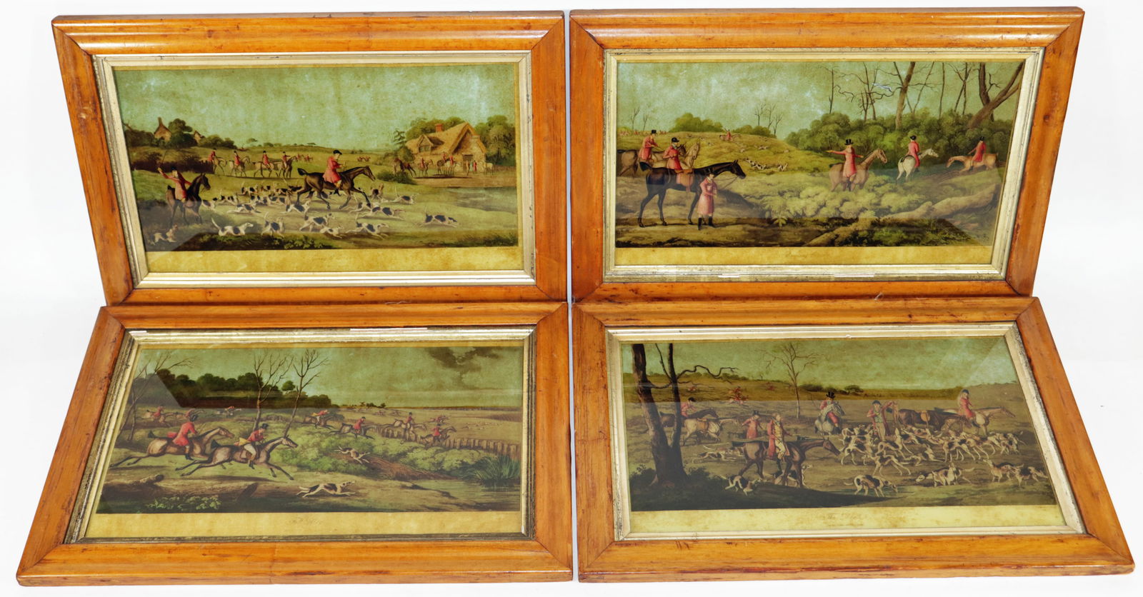 (4) FRAMED FOX HUNTING SCENES - ALKEN -1821 LONDON (1 of 3)