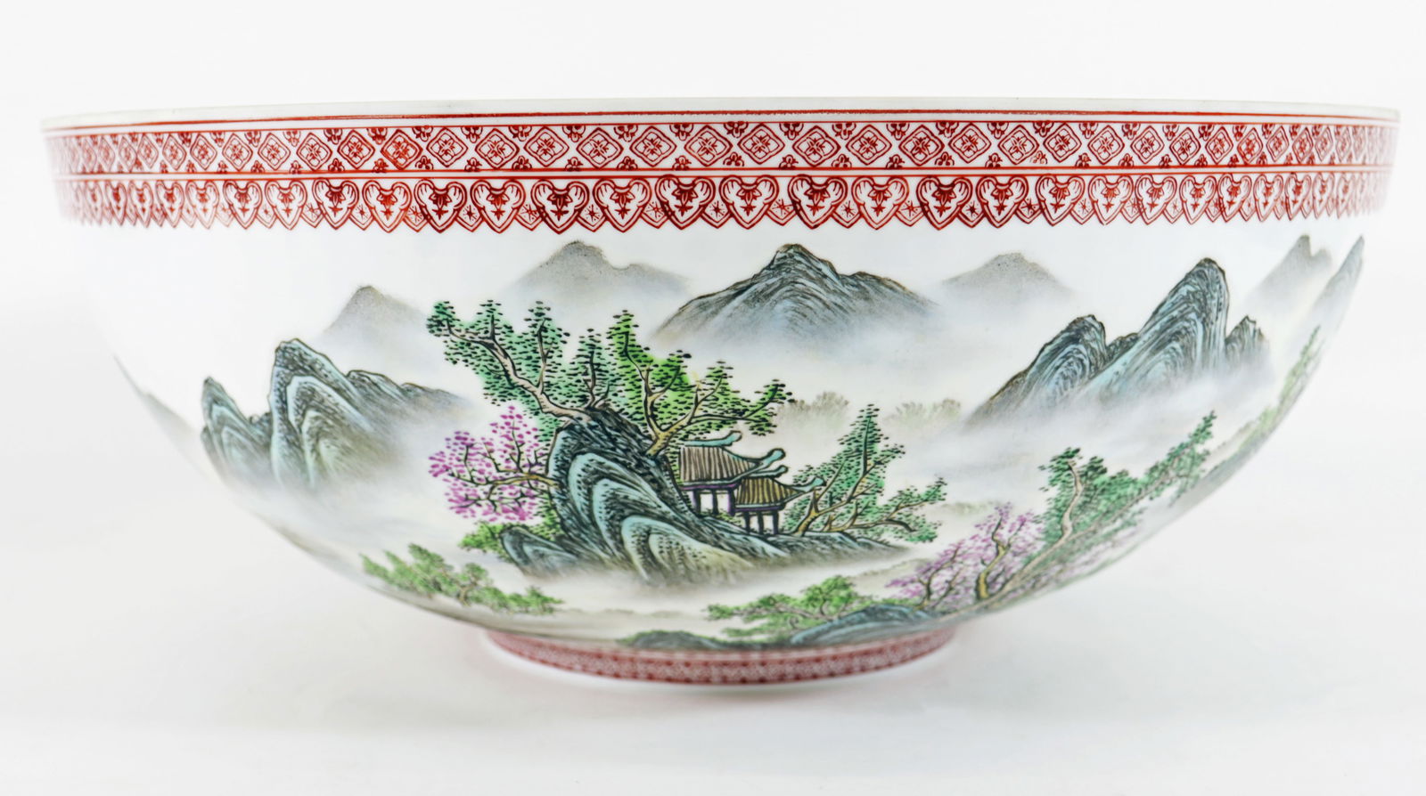 CHINESE EGGSHELL PORCELAIN CENTERPIECE BOWL (1 of 6)