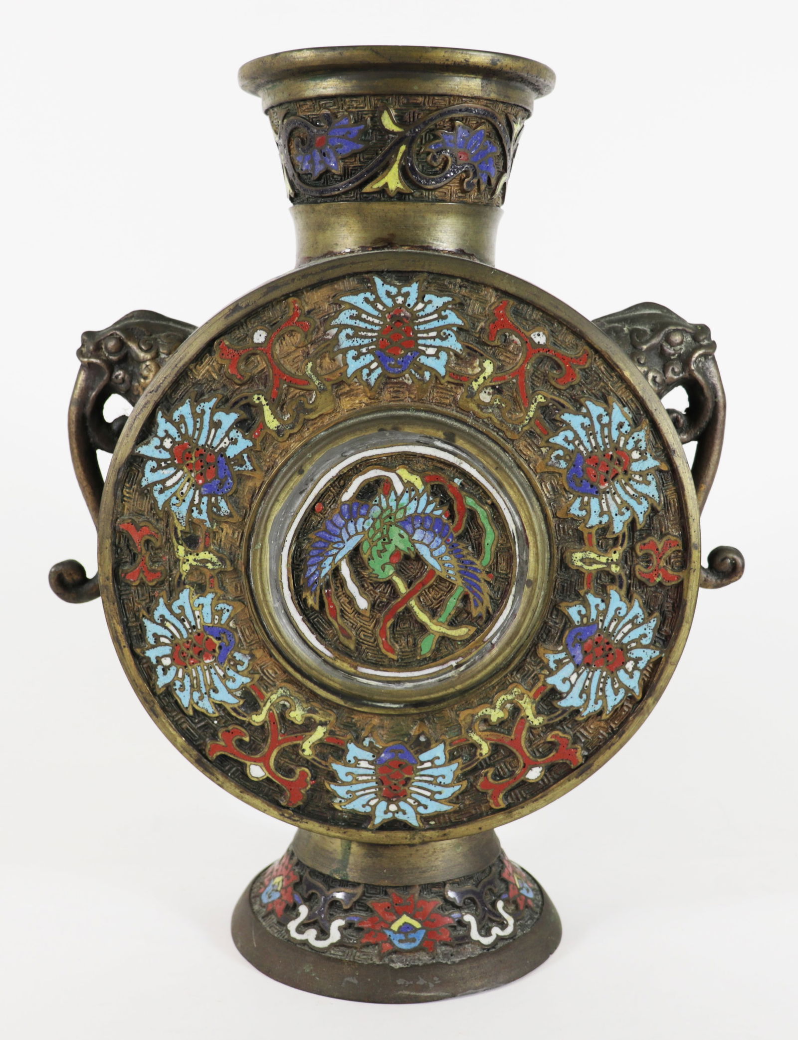 JAPANESE CHAMPLEVE MOON FLASK (1 of 4)