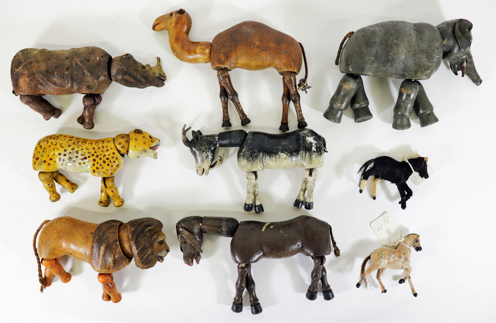 (7) SCHOENHUT ANIMAL COLLECTION & 2 MOHAIR HORSES (1 of 4)