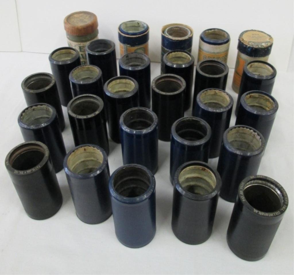 (27) ANTIQUE EDISON PLAYER CYLINDERS: Some with case, some without case.
