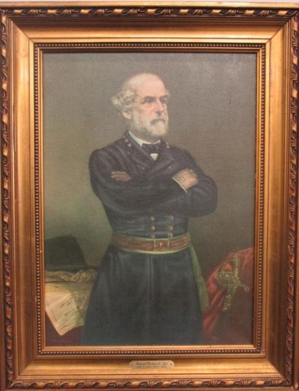 AFTER JOHN ELDER ROBERT E. LEE PAINTING: 14" x 20" Re-paint of the famous painting of the civil war general.