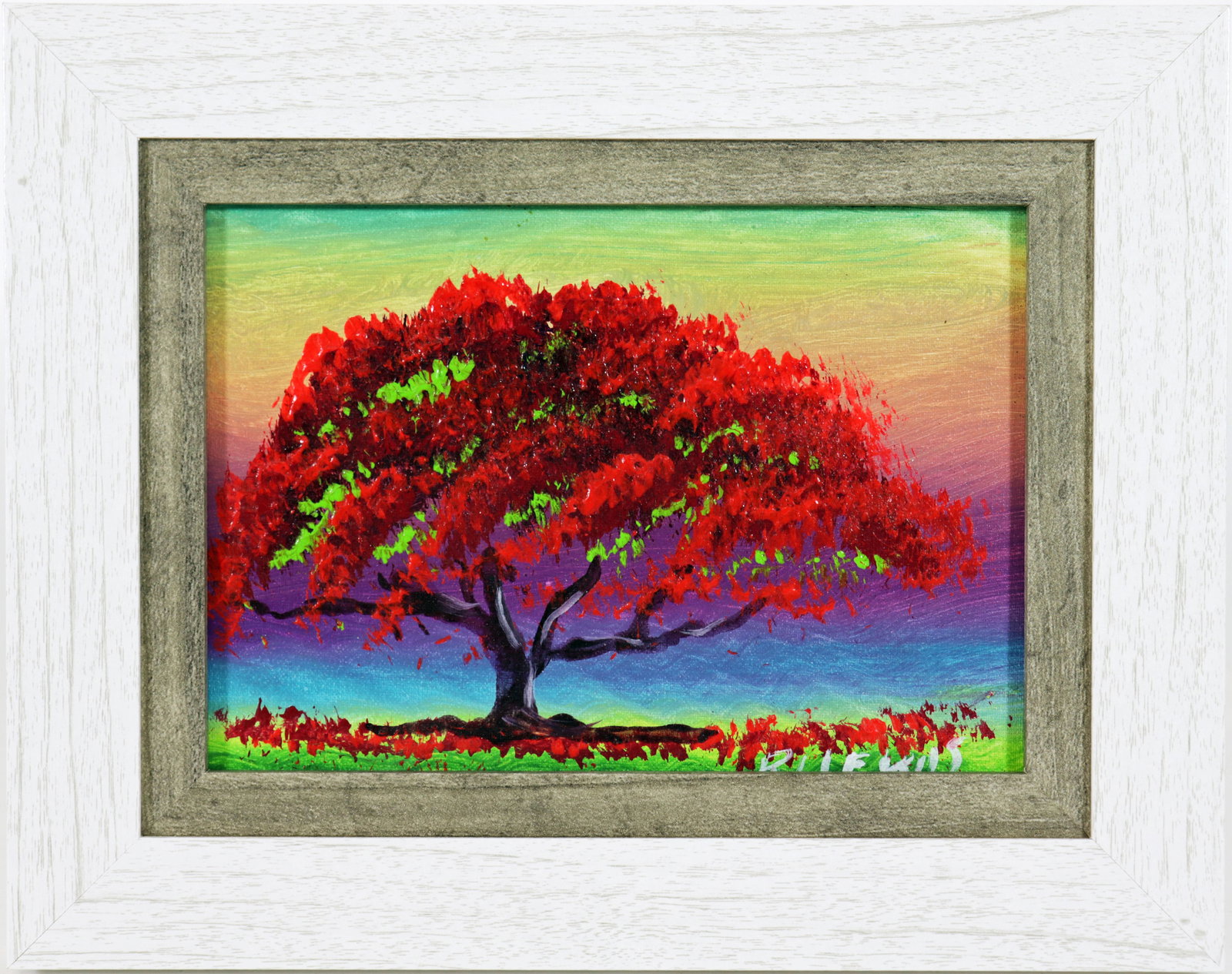 R.L. LEWIS FLORIDA POINCIANA HIGHWAYMEN PAINTING (1 of 3)