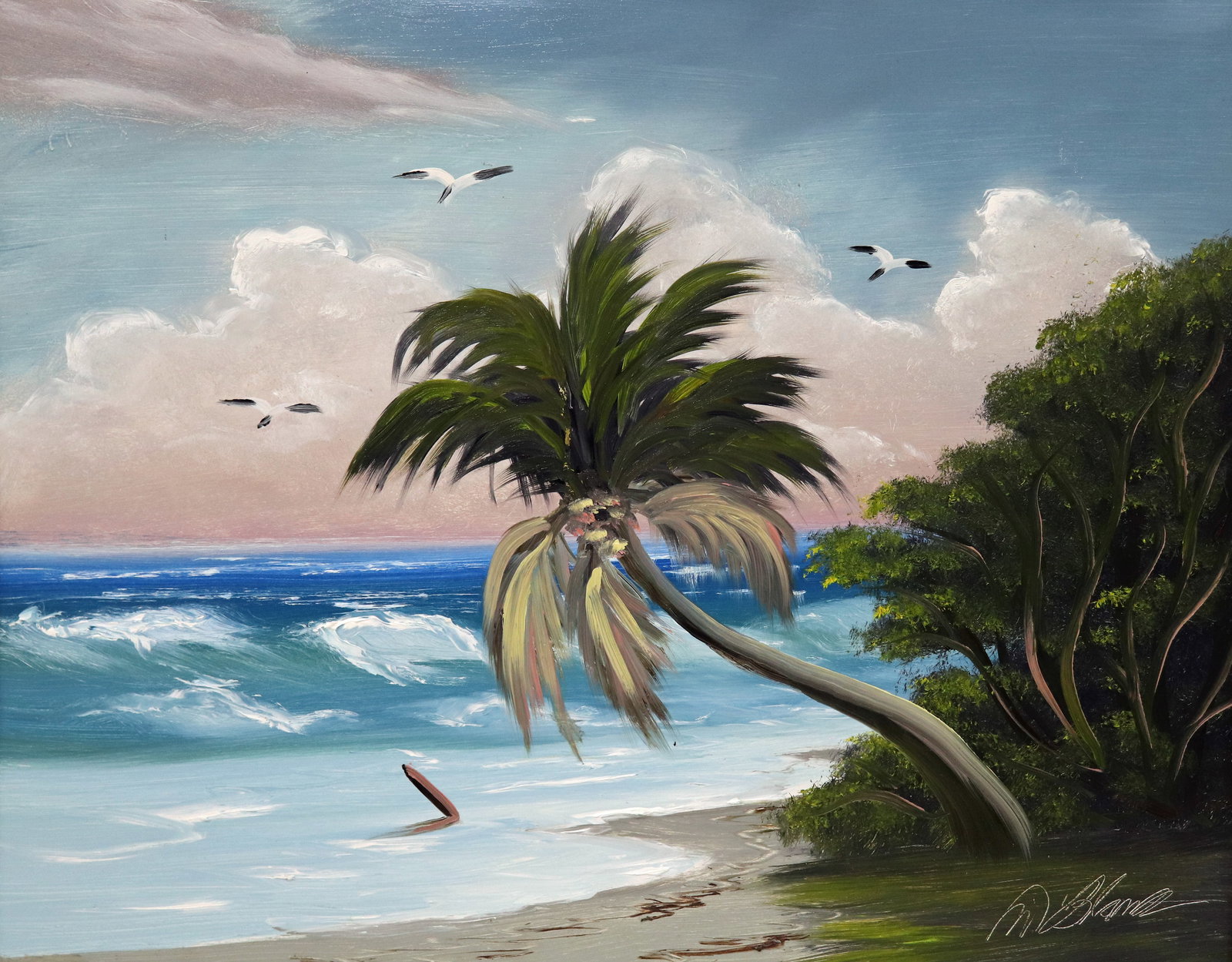 AL BLACK BEACH PALM HIGHWAYMEN PAINTING (1 of 4)