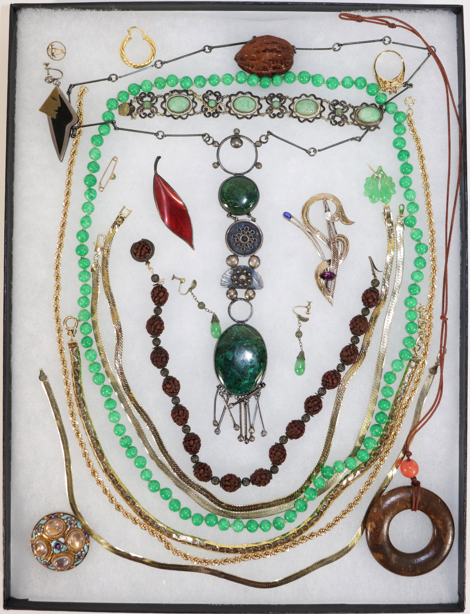 VINTAGE CHINESE, SILVER & GOLD FILLED JEWELRY (1 of 4)