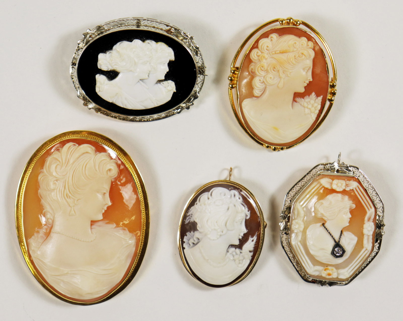 (5) VICTORIAN 14K GOLD CAMEO COLLECTION (1 of 3)