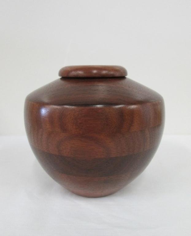 ROBERT ST. PIERRE PADOUK WOOD VASE: Signed on bottom. 6" Tall, includes COA.