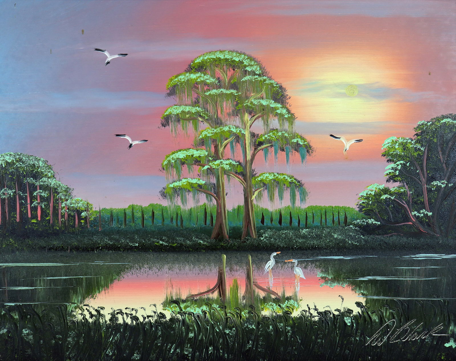 AL BLACK BACKWOODS SUNSET HIGHWAYMEN PAINTING (1 of 4)