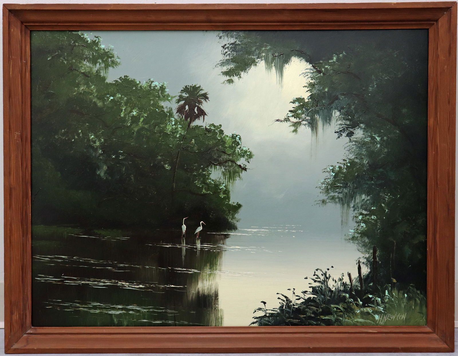 HAROLD NEWTON NIGHT RIVER HIGHWAYMEN PAINTING (1 of 5)