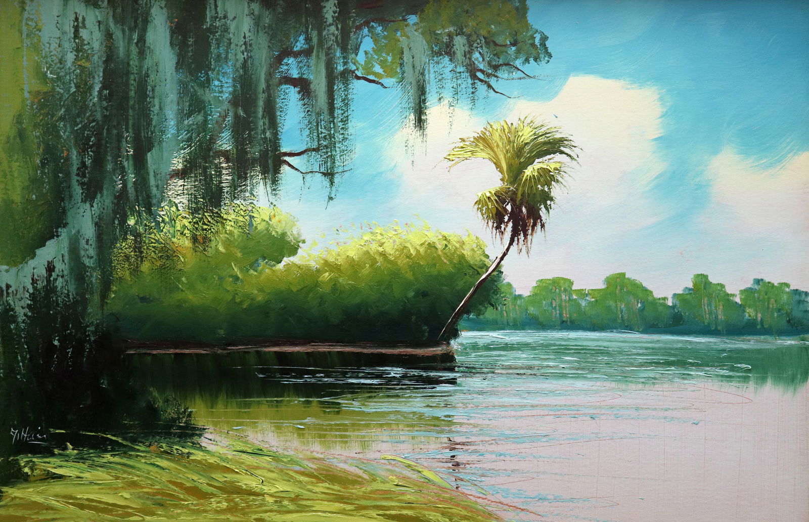 ALFRED HAIR BACK RIVER PALM HIGHWAYMEN PAINTING (1 of 5)