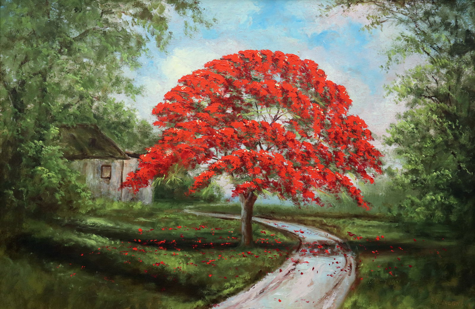 ROY MCLENDON POINCIANA ROAD HIGHWAYMEN PAINTING (1 of 5)