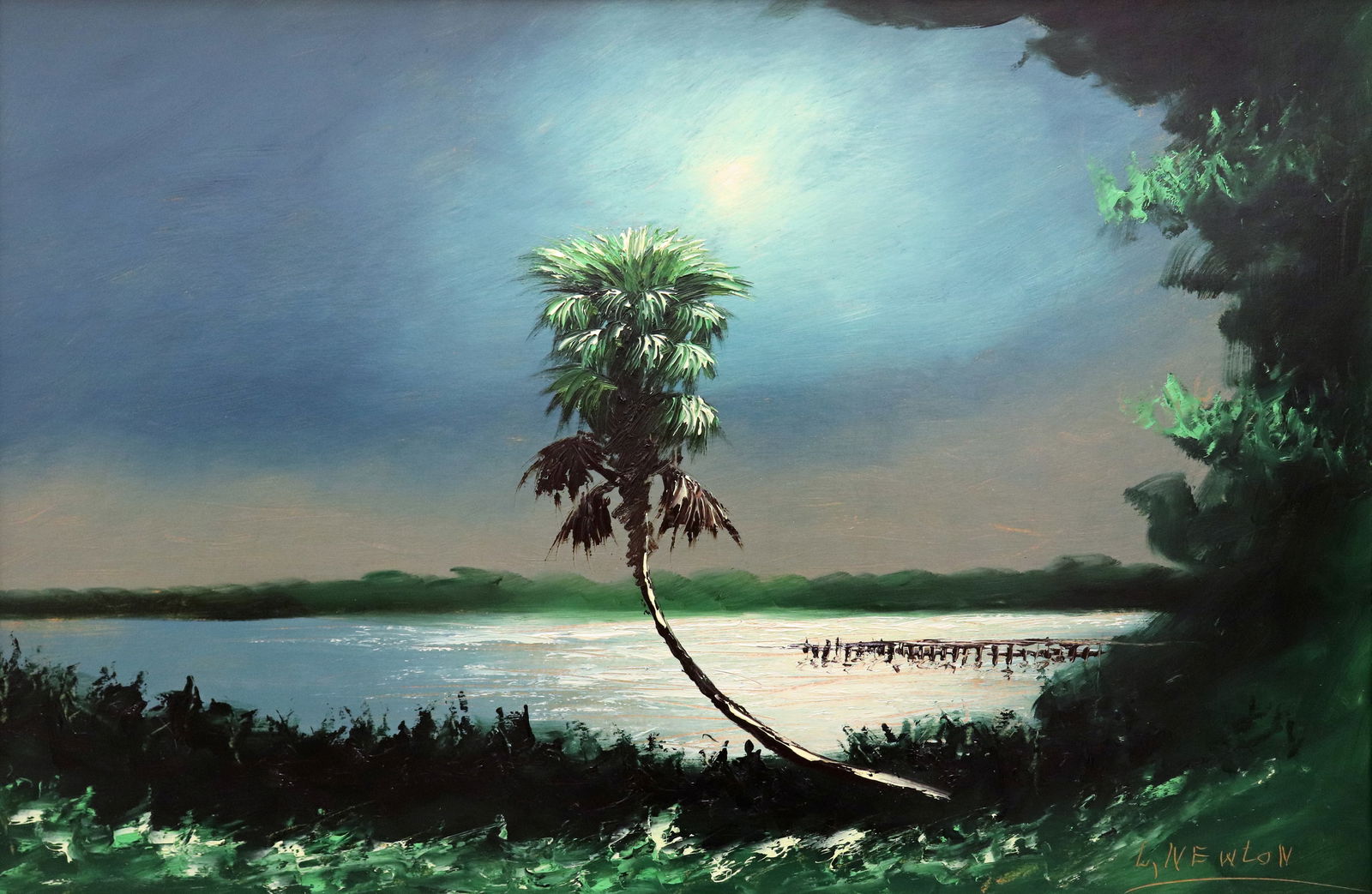 LEMUEL NEWTON RIVER PALM HIGHWAYMEN PAINTING (1 of 5)