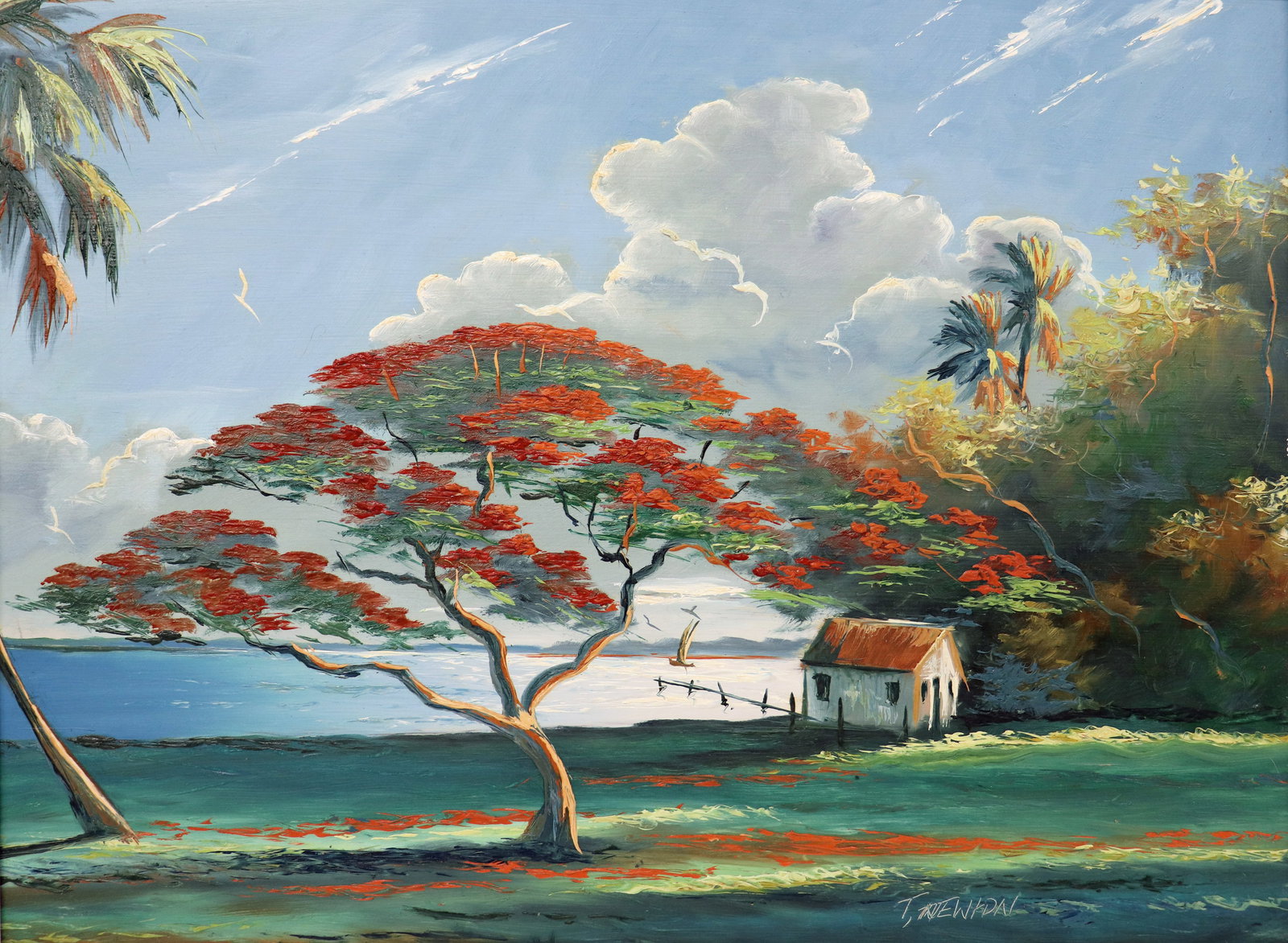 TRACY NEWTON RIVER POINCIANA FLORIDA PAINTING (1 of 5)