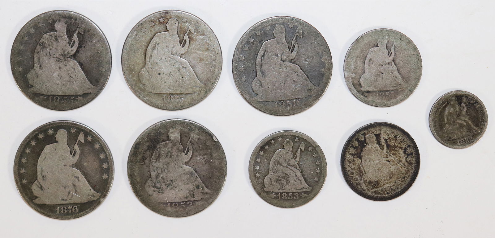 19TH CENTURY U.S. SILVER SEATED LIBERTY COINS (1 of 5)