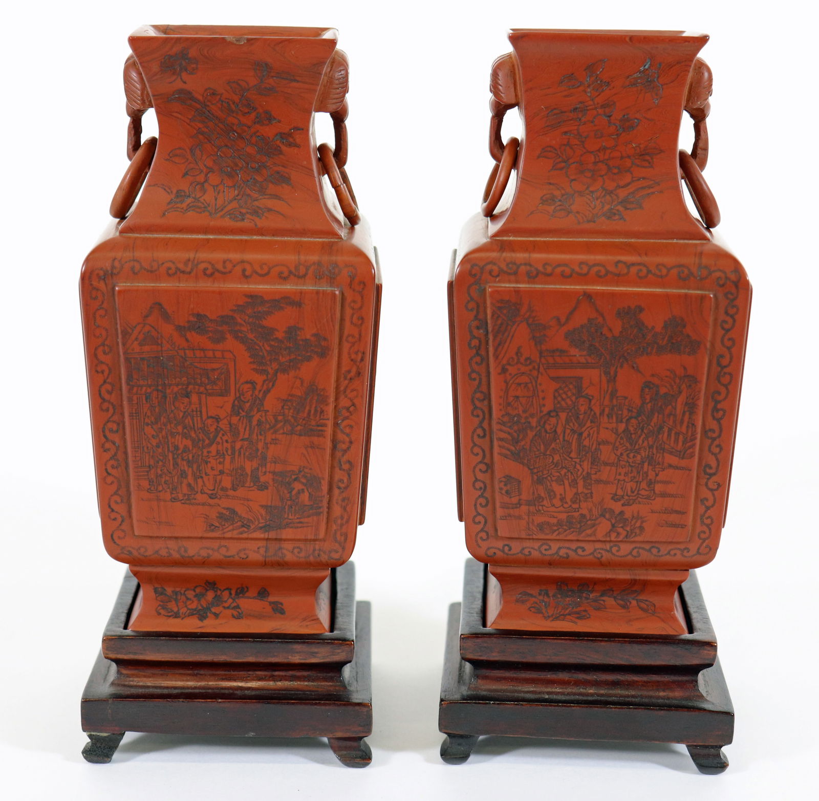 (2) ANTIQUE CHINESE ALTAR VASES (1 of 6)