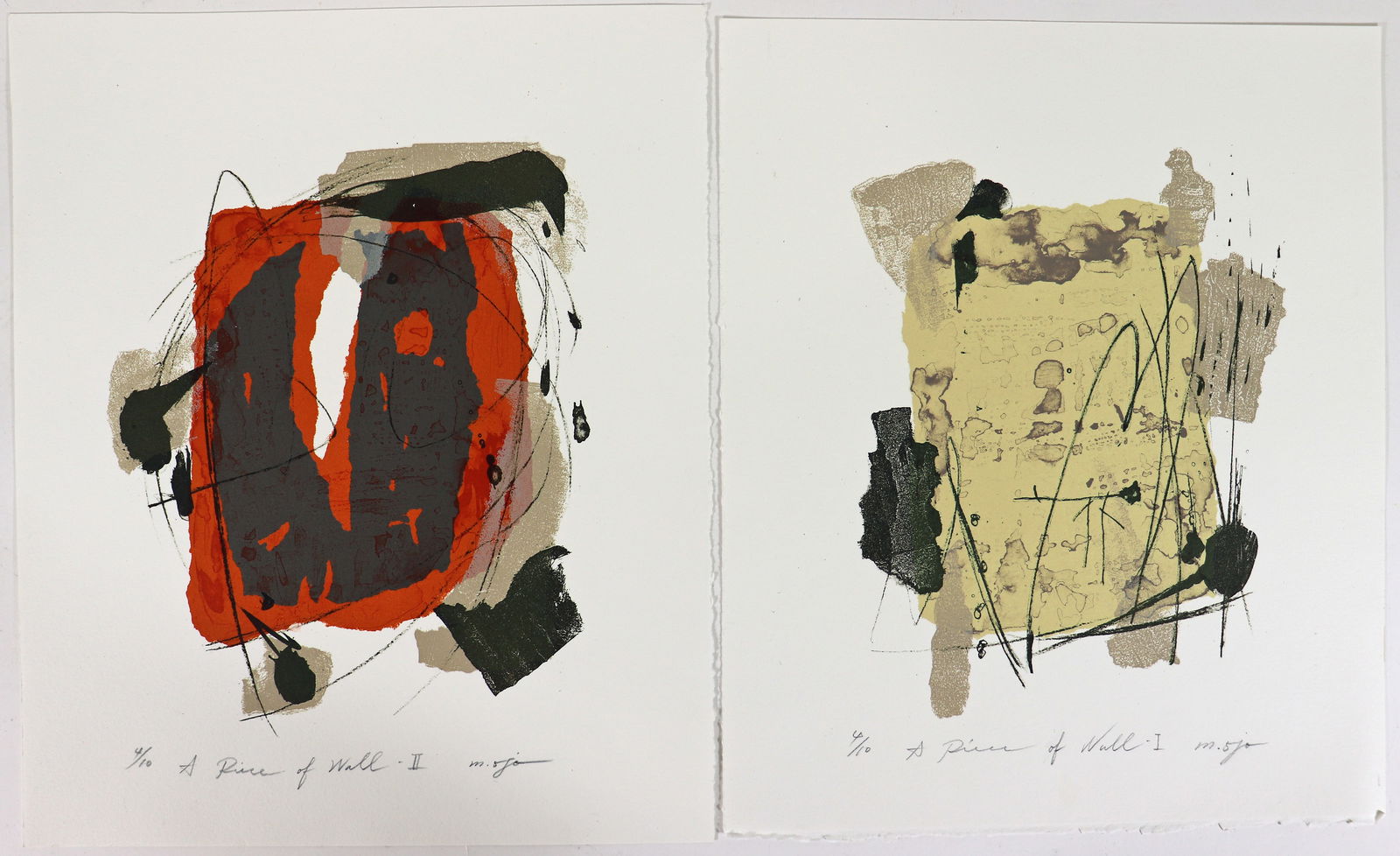 (2) GOJO MIKI "A PIECE OF WALL 1 & 2" LITHOGRAPHS (1 of 3)
