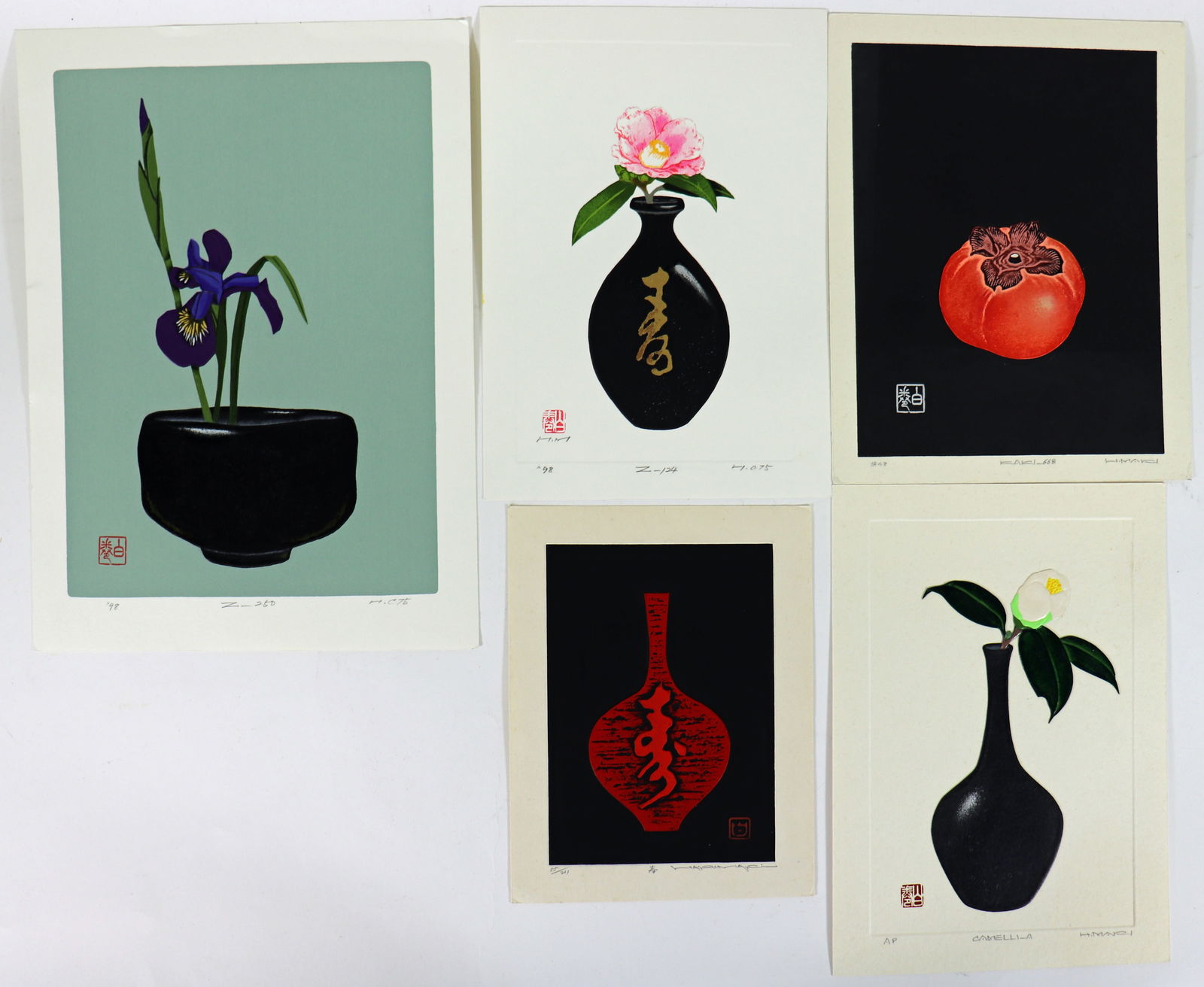 (5) HAKU MAKI FLOWERS & MORE WOODBLOCK PRINTS (1 of 3)