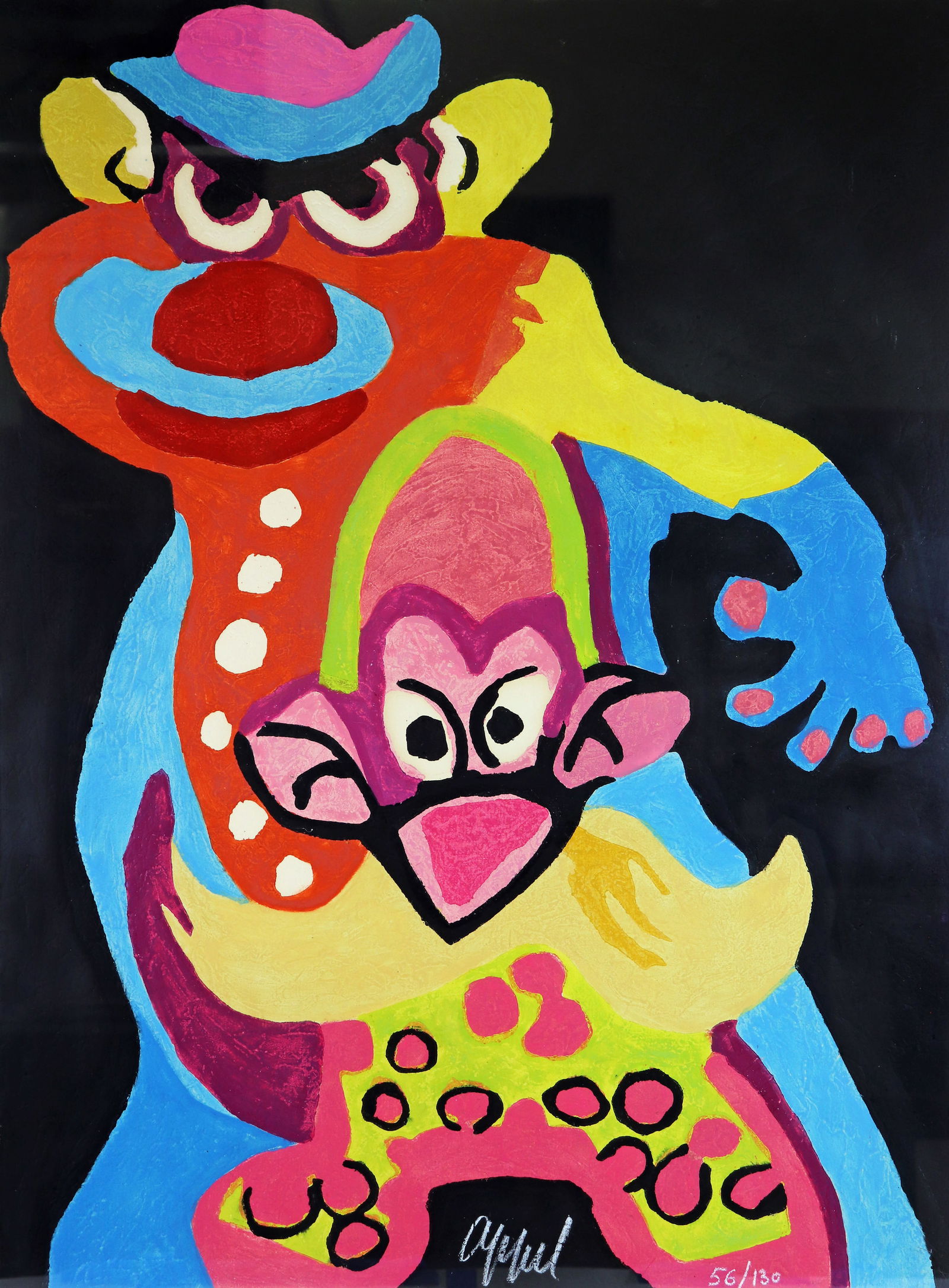 KAREL APPEL CIRCUS CLOWN WOODCUT (1 of 3)