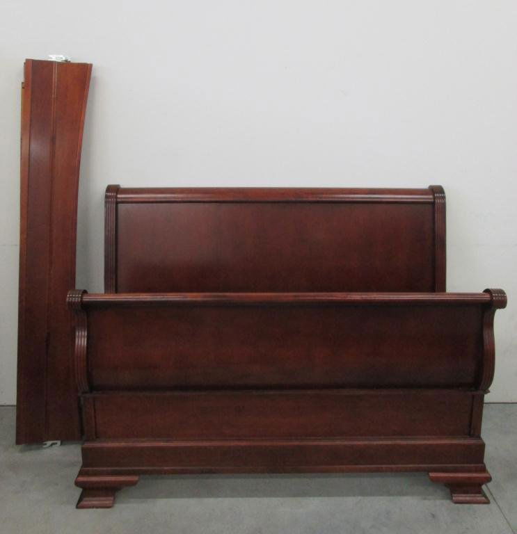 QUEEN SLEIGH BED WOOD HEADBOARD & FOOTBOARD