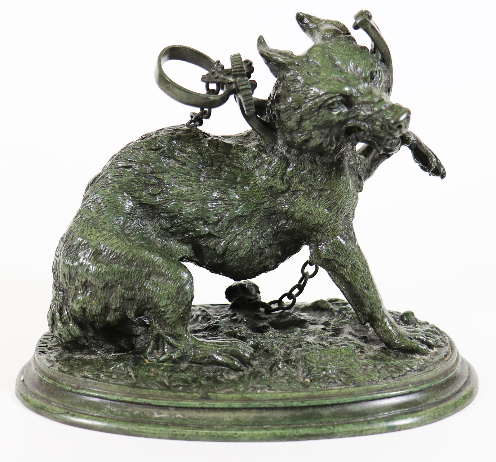 CHRISTOPHE FRATIN BRONZE TRAPPED WOLF (1 of 4)