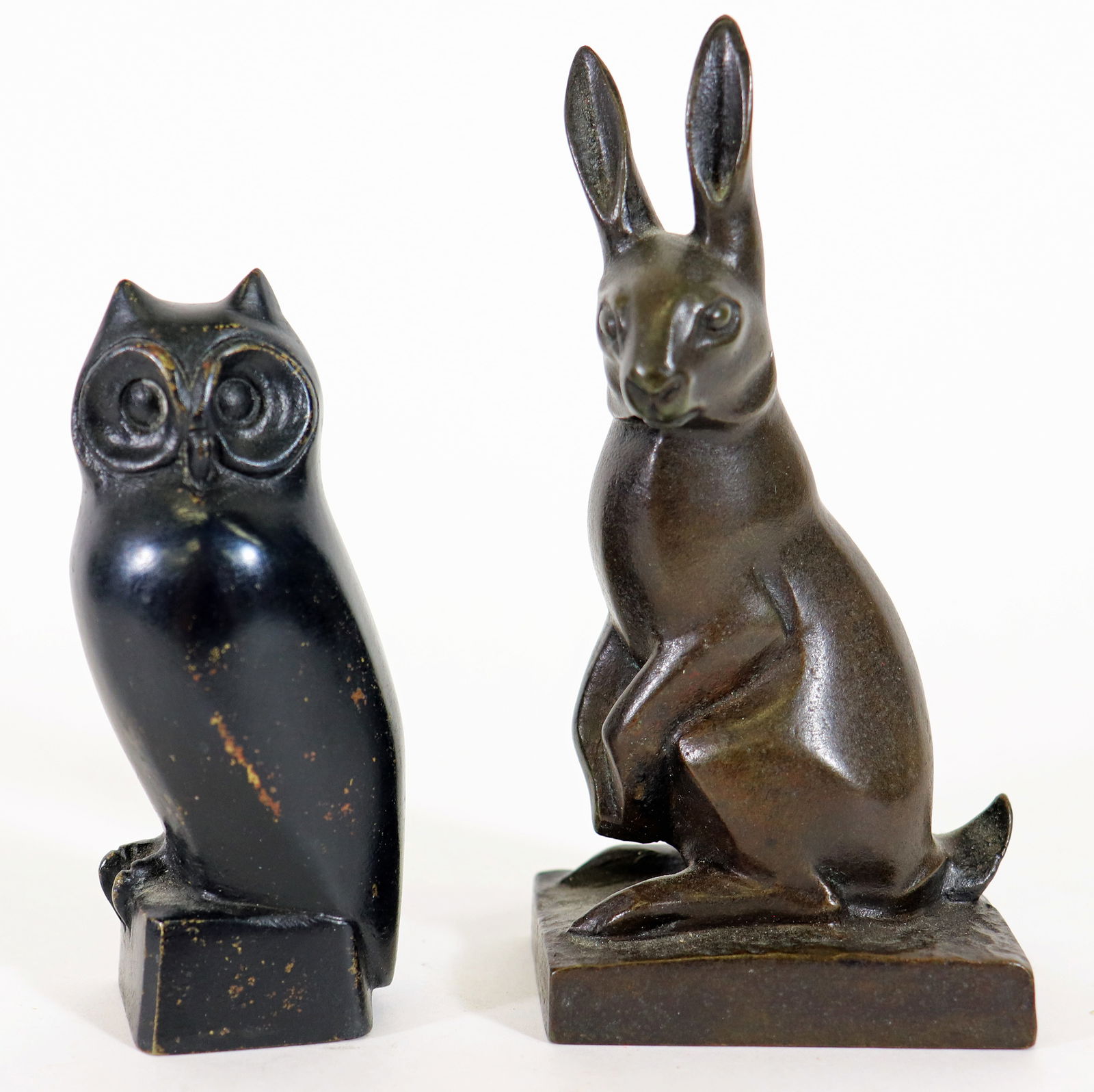 (2) IRENE ROCHARD BRONZE OWL & BUNNY RABBIT (1 of 4)