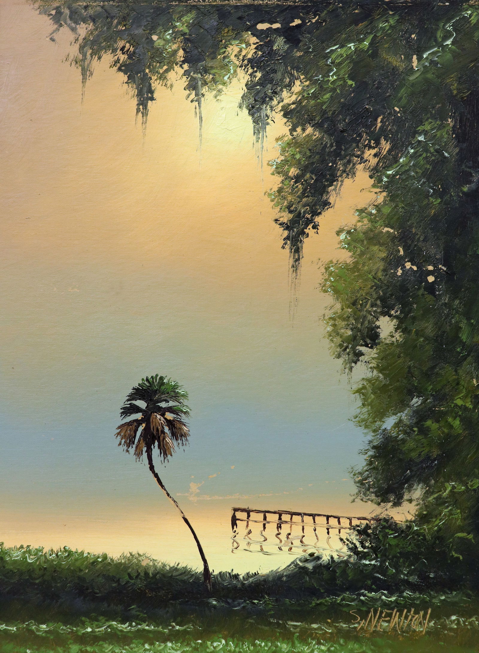 SAM NEWTON SUNSET PALM HIGHWAYMEN PAINTING (1 of 5)
