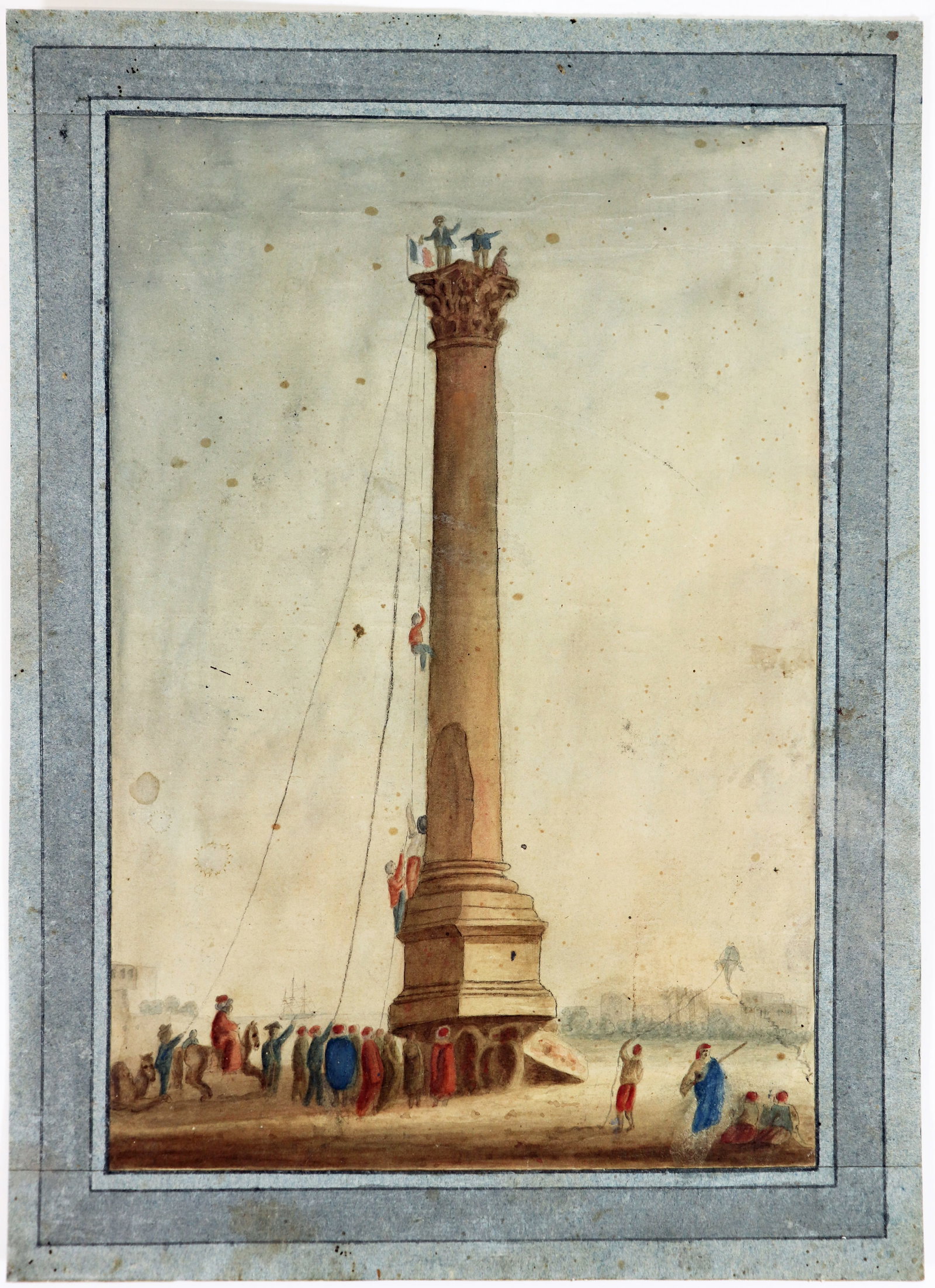 POMPEY'S PILLAR WATERCOLOR ATTB. LUIGI MAYER (1 of 4)