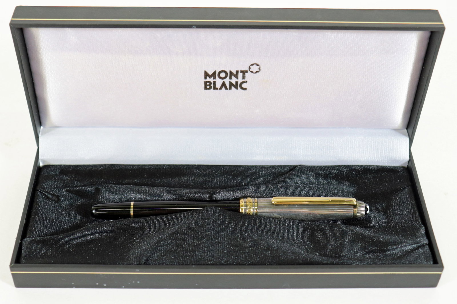 MEISTERSTUCK MONTBLANC 925 PEN W/ BOX: A Meisterstuck Montblanc pen with sterling silver cap. Numbered BZ1005640 Germany metal 2, marked AG 925, with box.