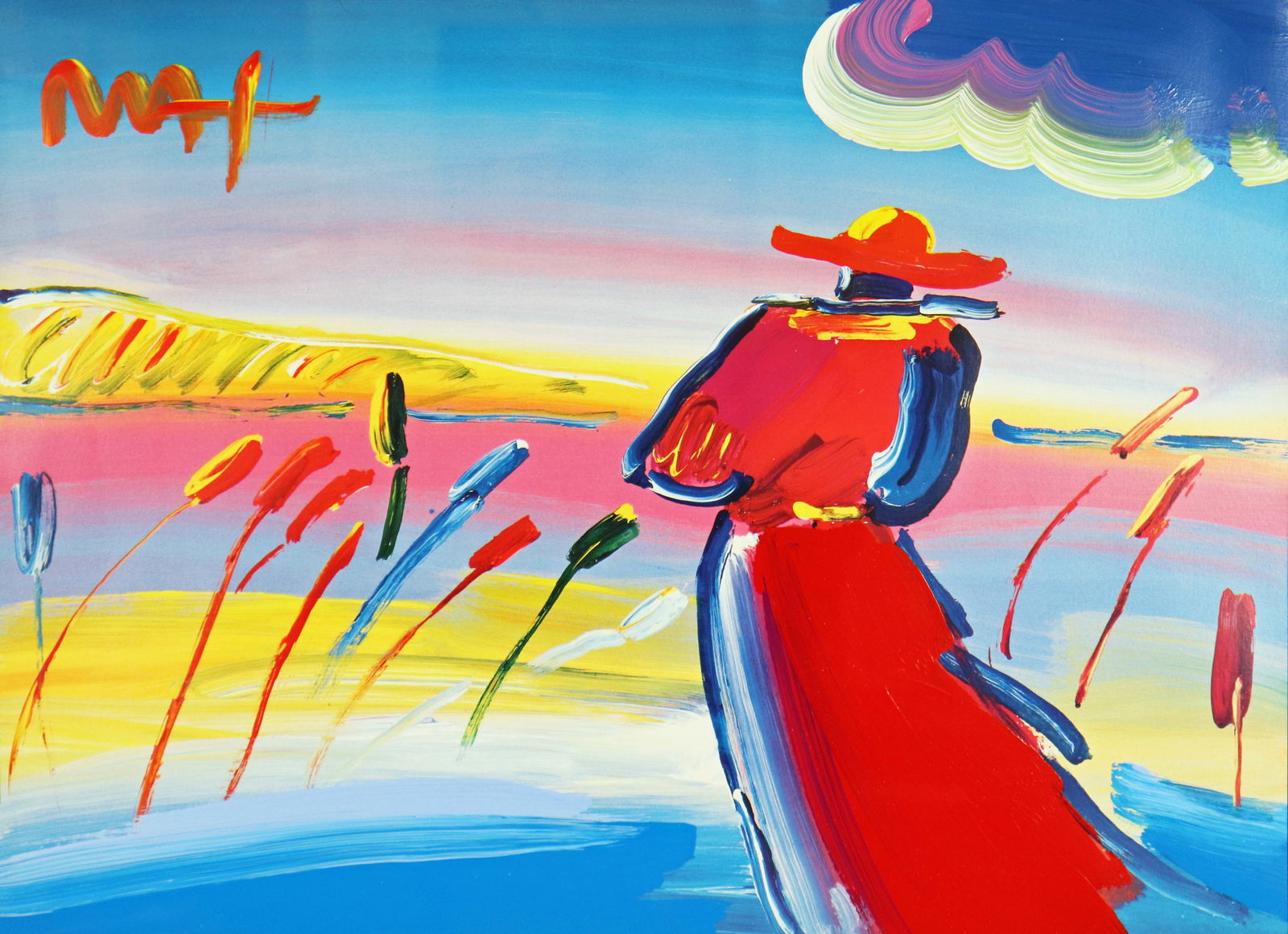 PETER MAX "WALKING IN THE REEDS" 2001 MIXED MEDIA (1 of 5)