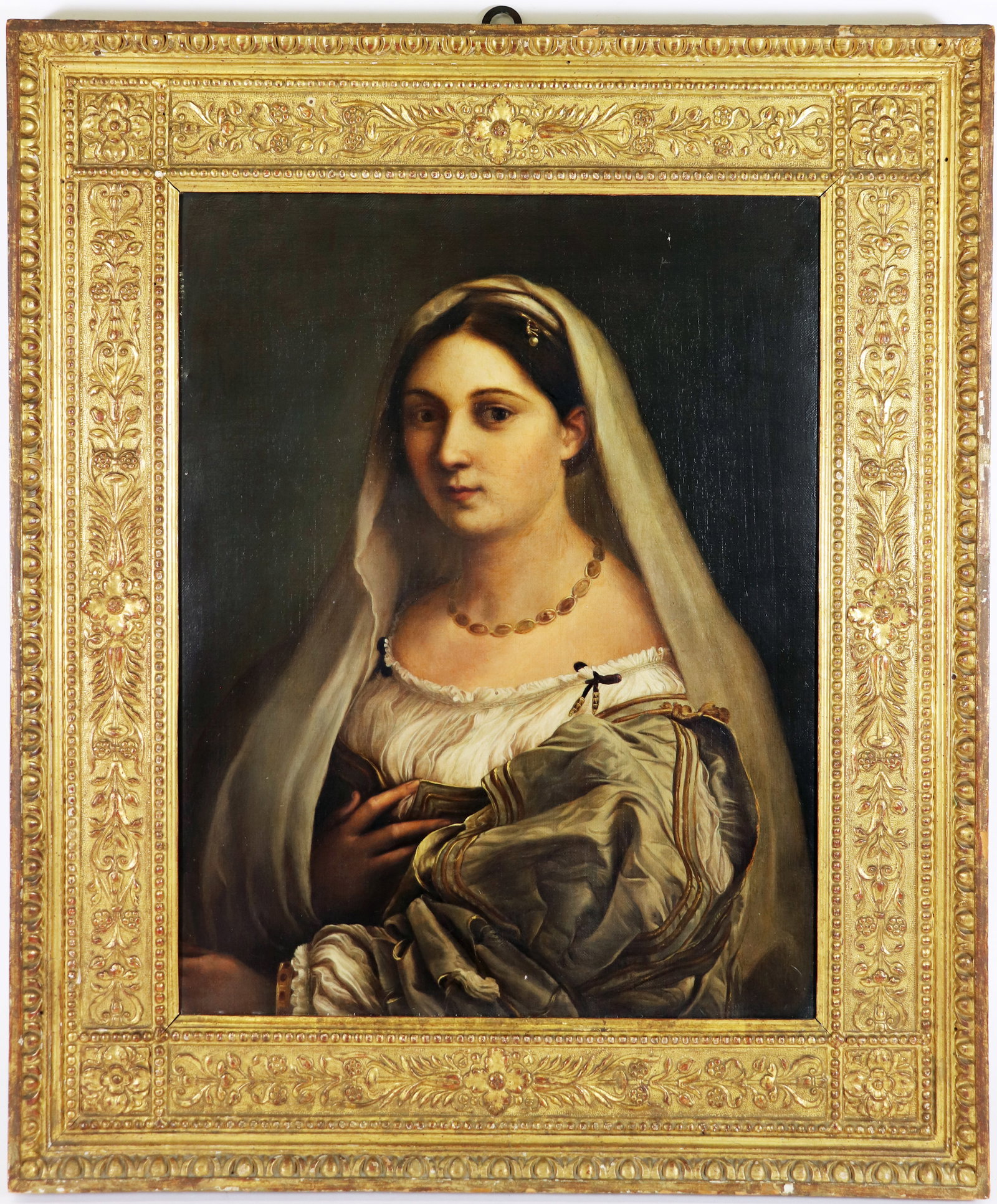 19th C. "LA DONNA VELATA" O/C AFTER RAPHAEL (1 of 6)