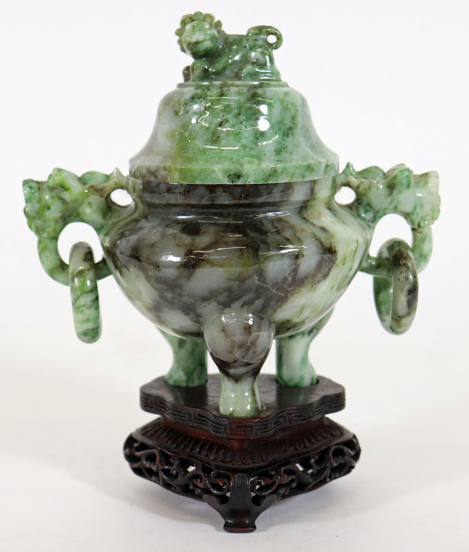 CHINESE COVERED SPINACH JADE CENSER (1 of 2)