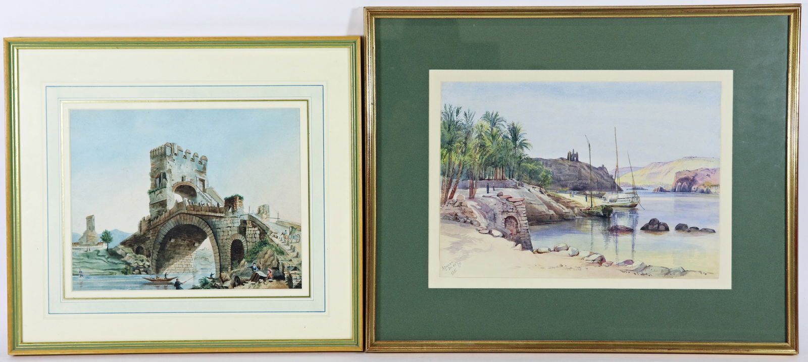 (2) ANTIQUE WATERCOLORS ROMAN & EGYPTIAN (1 of 4)