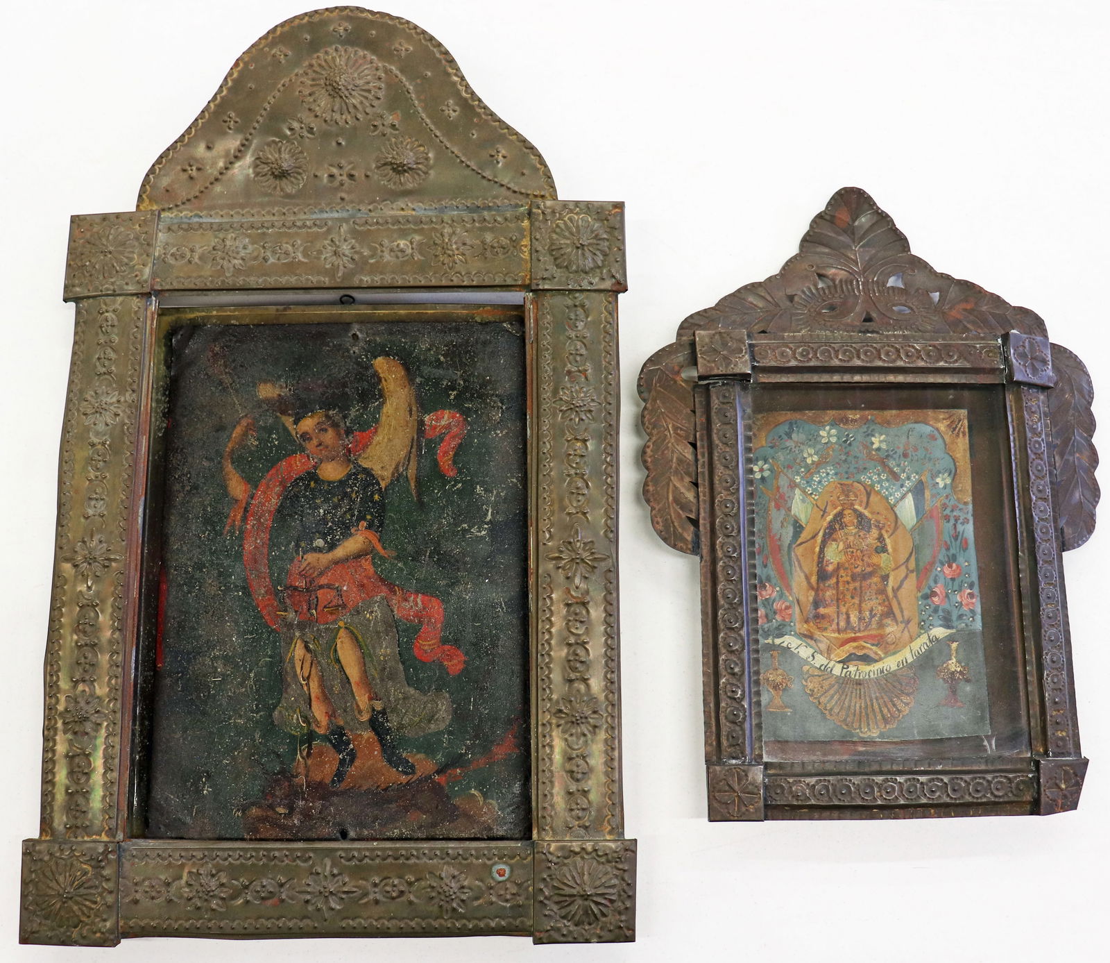 (2) CUZCO SCHOOL STYLE TIN FRAMED RETABLOS (1 of 3)