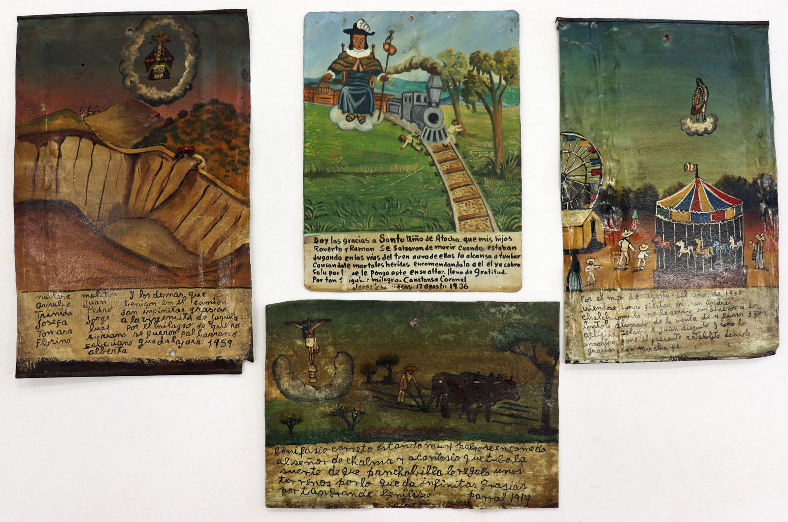 (4) TIN RETABLOS - SPANISH COLONIAL PAINTINGS (1 of 4)