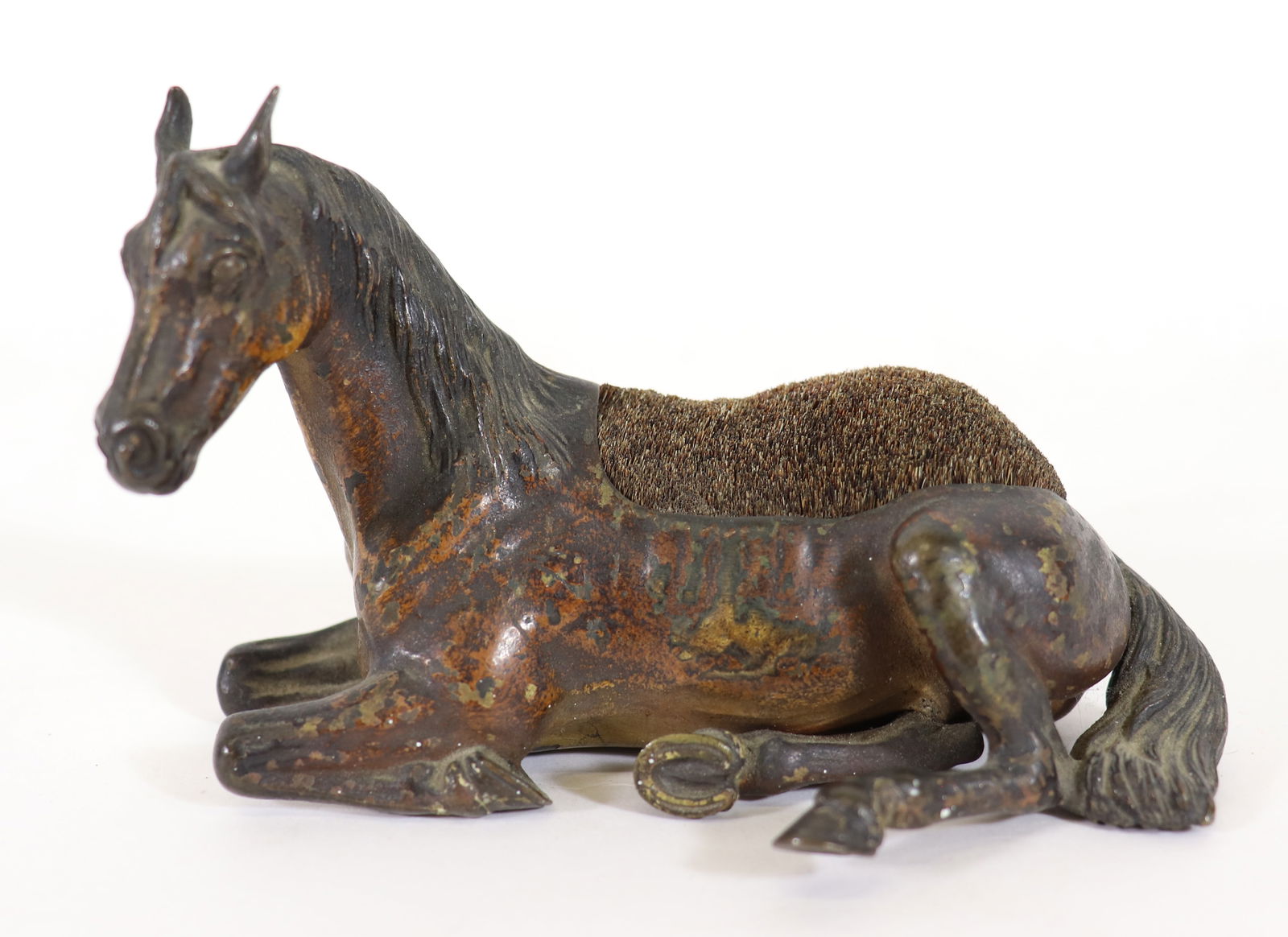 RARE VIENNA BRONZE SITTING HORSE PIN CUSHION (1 of 3)