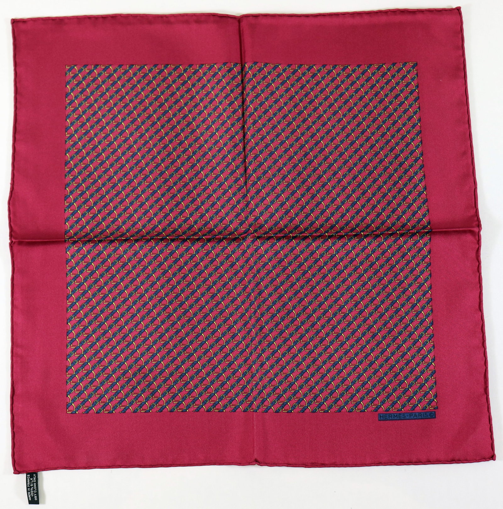 VINTAGE HERMES PARIS SILK SCARF - RED HORSESHOE (1 of 2)